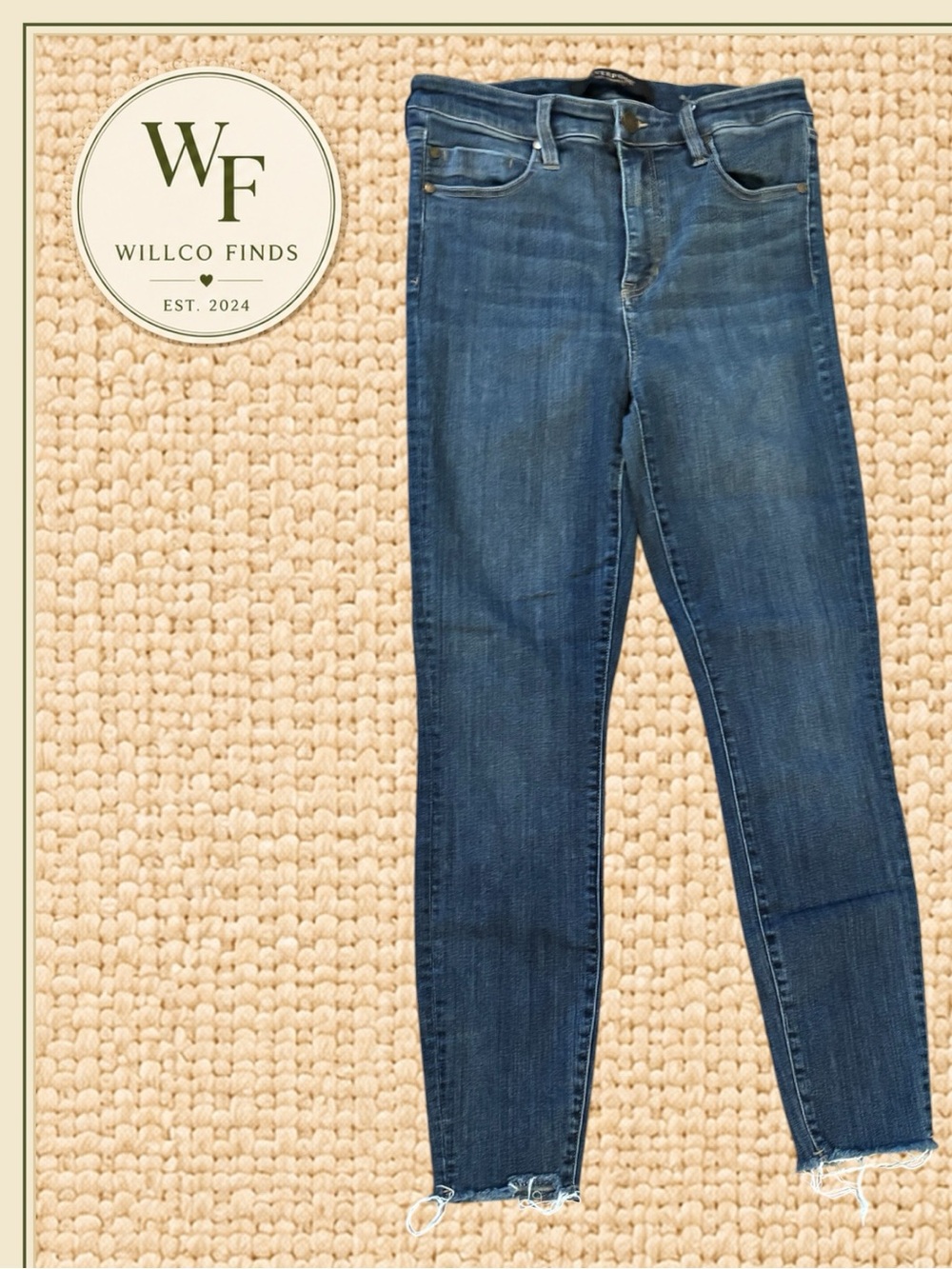 Liverpool Los Angeles High Rise Ankle Jeans 8/29 Raw Hem Stretch Denim